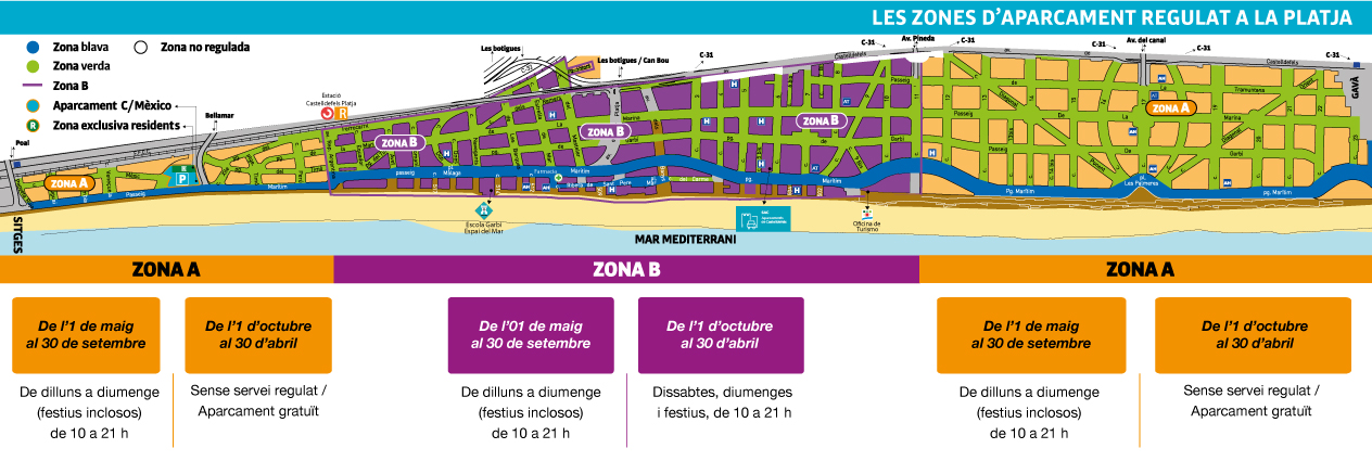 Mapa Zona verda blava i taronja SOLO CAT
