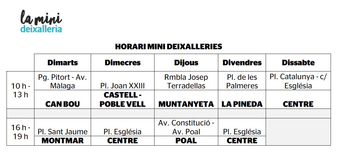 horaris mini deixalleria