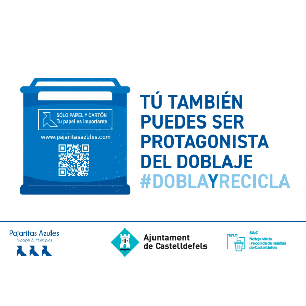 El Ayuntamiento de Castelldefels se suma al Programa Pajaritas Azules mediante la campaña “Dobla y Recicla”